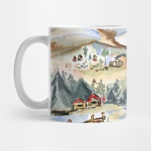 Mountain landscape watercolor painting Mug